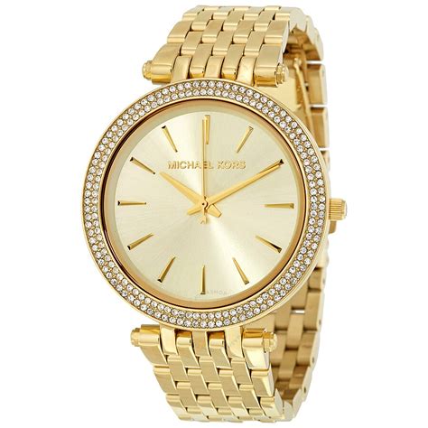 gold michael kors watch with diamonds